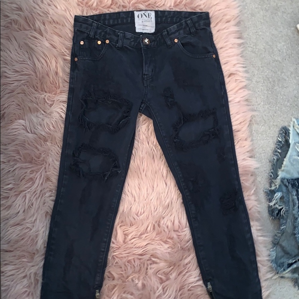one teaspoon dark wash awesome baggies worn once
